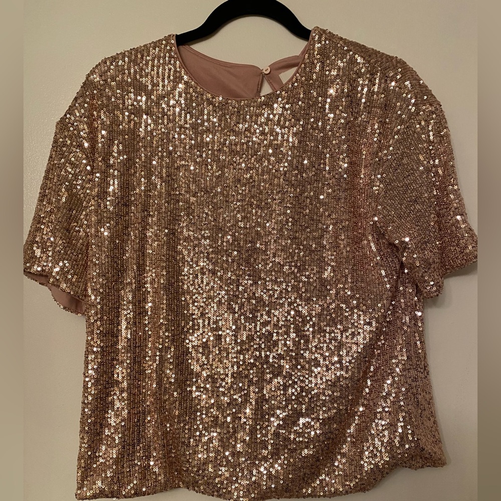 H&M Gold Sequin Blouse